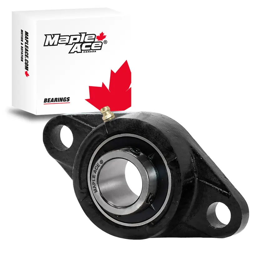 UCFL212-38 Flange Bearing 2-3/8" Bore, Oval 2-Bolt Self-Aligning, Solid Base