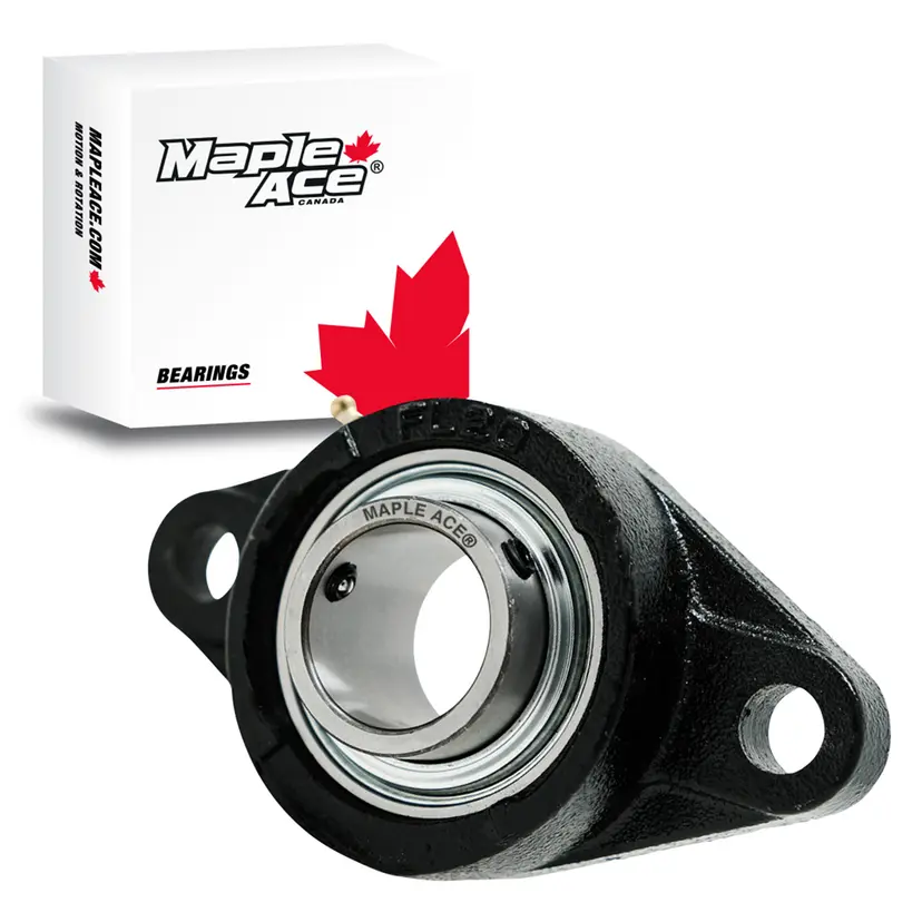 UCFL202-10 Flange Bearing 5/8" Bore, Oval 2-Bolt Self-Aligning, Solid Base, 3 Lips Seal