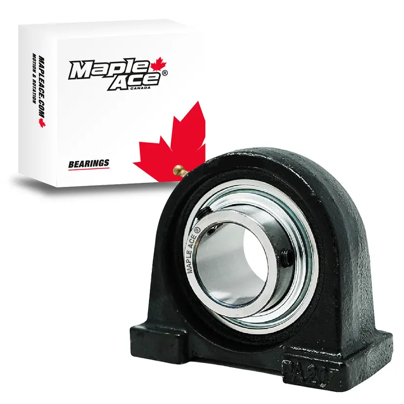 UCPA206-20 Tapped Base Pillow Block Bearing 1-1/4" Bore, Self-Aligning, 3 Lips Seal