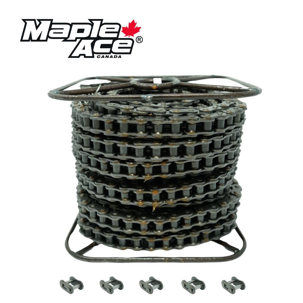 40 Chain # - 50 Feet Long With 5 Connecting Links - Perfect For DIY &  Industrial Use 40 Roller Chain