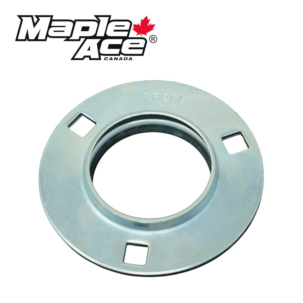 PF206, PF62 Round Flanged Pressed Steel Housing for Insert Bearings, 3-Bolt