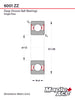 6001-ZZ Ball Bearing 12x28x8mm 6001 ZZ Metal Shielded