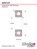 6004-ZZ Ball Bearing 20x42x12mm 6004 ZZ Metal Shielded