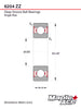 6204-ZZ Ball Bearing 20x47x14mm 6204 ZZ Metal Shielded