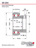 SA204 Insert Bearing 20mm Bore, Spherical OD, Eccentric Lock Collar, No Lube Hole