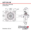 UCF212-39 Flange Bearing 2-7/16in Bore 4-Bolt Solid