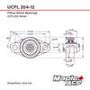 UCFL204-12 Flange Bearing 3/4in Bore, Oval 2-Bolt Self-Aligning, Solid Base