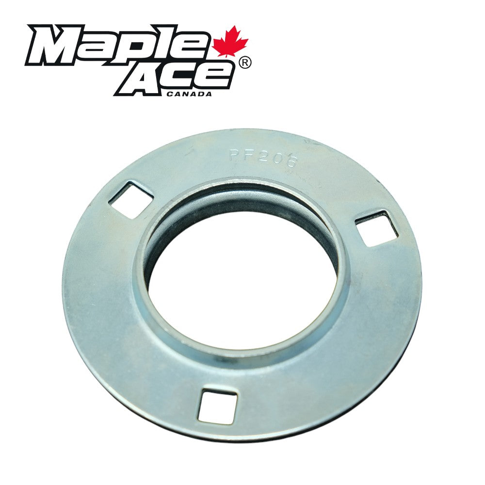 PF206, PF62 Round Flanged Pressed Steel Housing for Insert Bearings, 3-Bolt