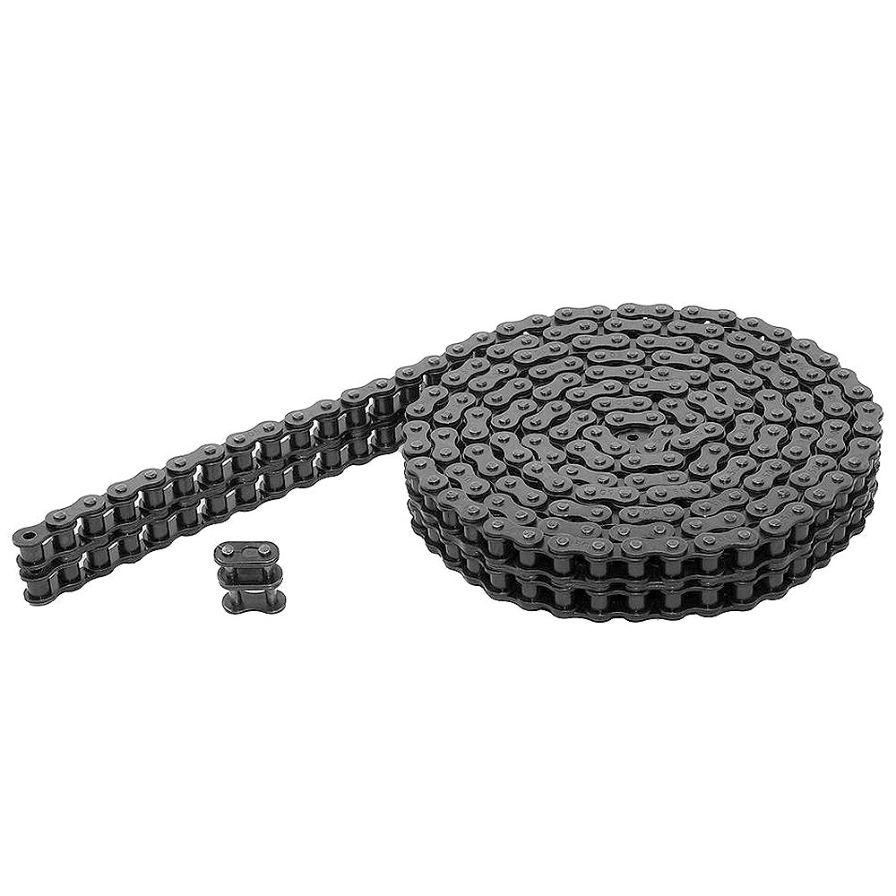 #100-2 Roller Chain Double Strand 1-1/4in Pitch 10 Feet plus Connecting Master Link