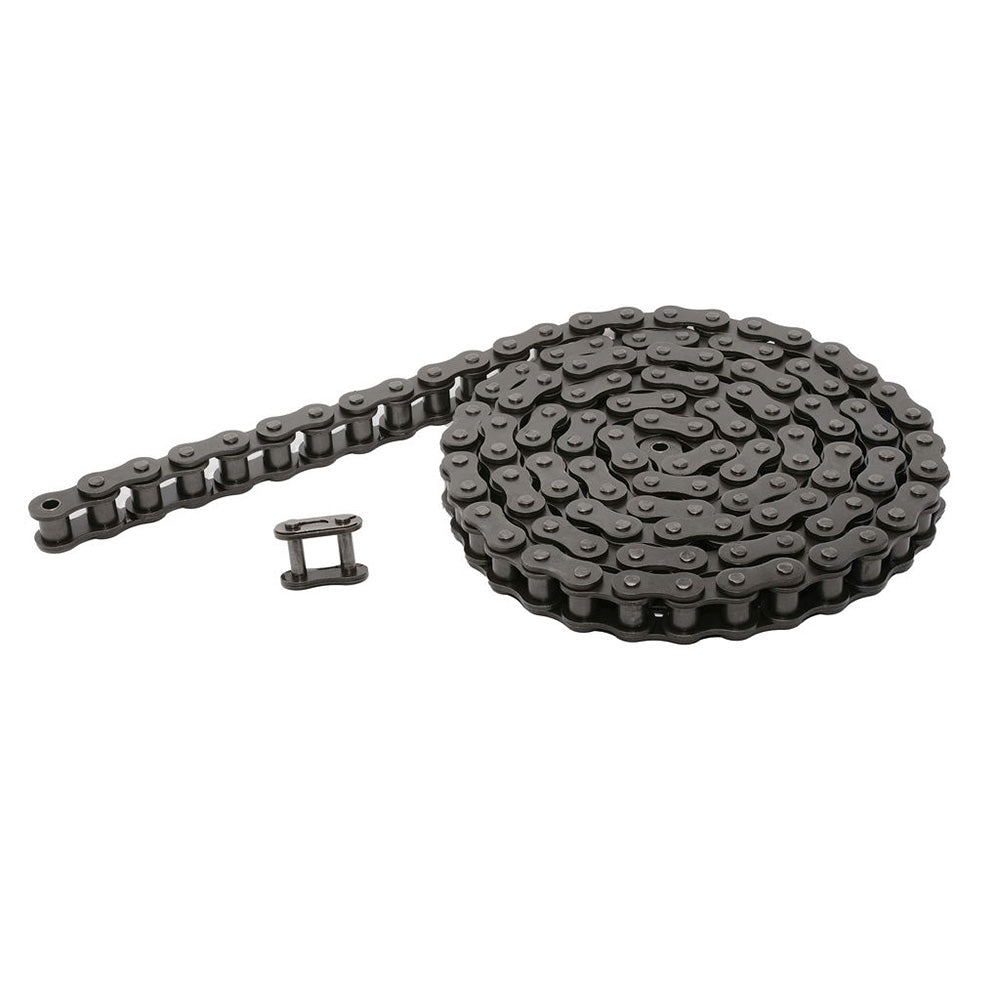 80H Heavy Duty Roller Chain Single Strand 1in Pitch 10 Feet plus Connecting Master Link
