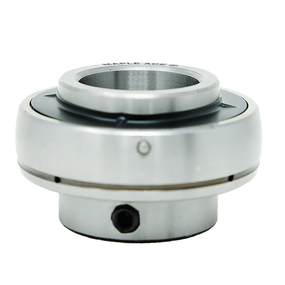 UC201-8 Insert Bearing 1/2in Bore, Spherical OD, Set Screws, Lube Hole