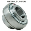 UC207 35mm Bore R3 Triple-Lip Seal Insert Bearing Re-lube w/Set Screws
