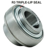 UC211-32 Insert Bearing 2in Bore, Spherical OD, R3 Seal, Set Screws, Lube Hole