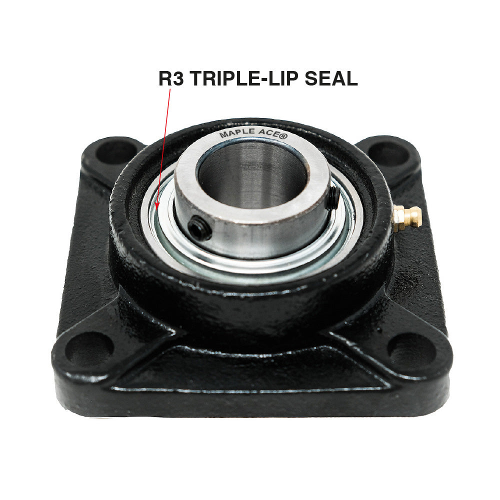 UCF205-14 Flange Bearing 7/8in Bore, 4-Bolt Self-Aligning, Solid Base, 3 Lips Seal