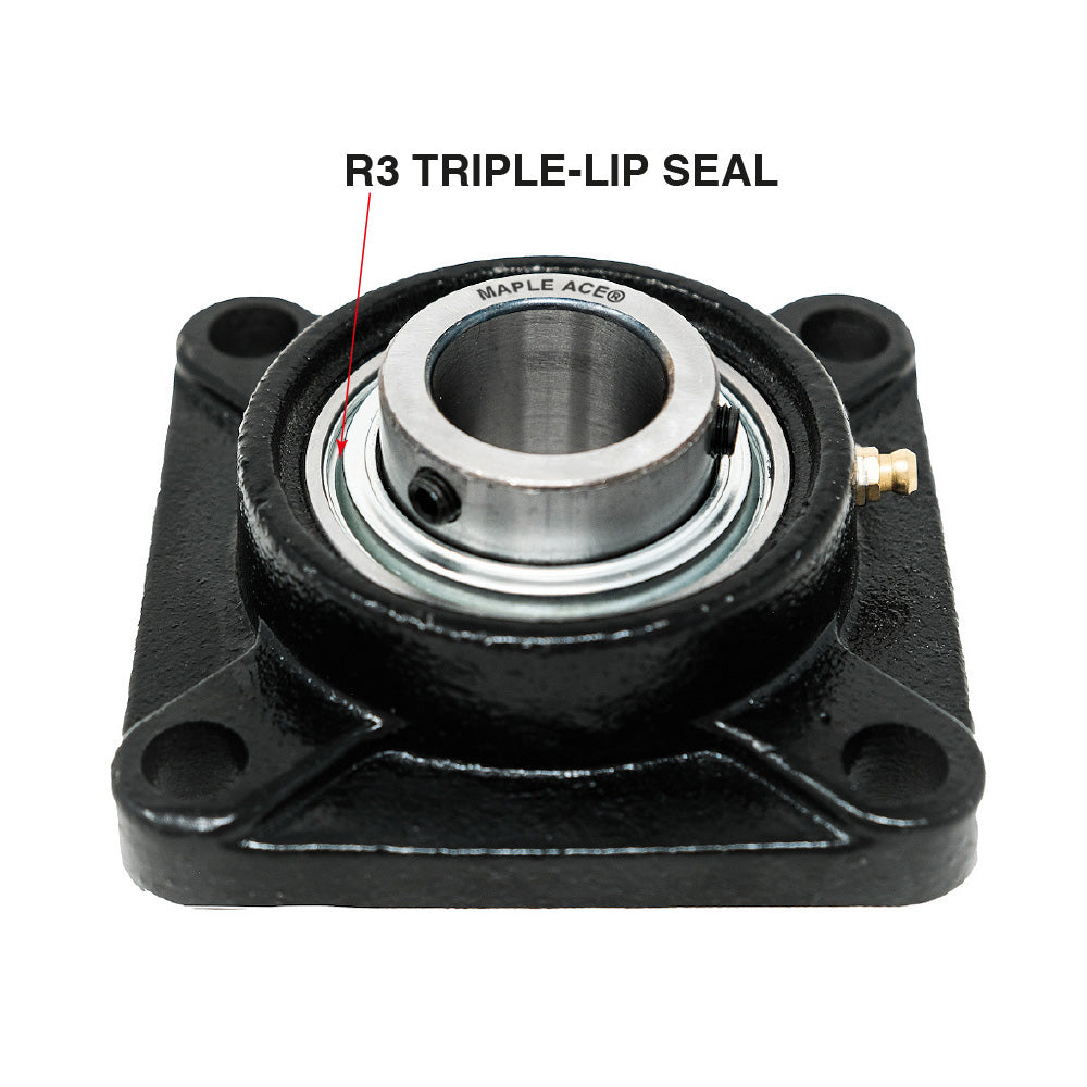 UCF204-12 R3 Triple-Lip Seal Flange Bearing 3/4in Bore 4-Bolt Solid