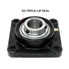 UCF212-39 R3 Triple-Lip Seal Flange Bearing 2-7/16in Bore 4-Bolt Solid