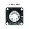 UCF205 25mm Bore R3 Triple-Lip Seal Flange Bearing 4-Bolt Solid