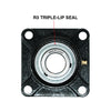 UCF206 30mm Bore R3 Triple-Lip Seal Flange Bearing 4-Bolt Solid