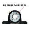 UCP211-35 Pillow Block Bearing 2-3/16in Bore, 2-Bolt, Self-Aligning, 3 Lips Seal