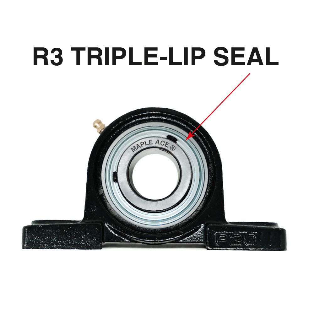 UCP209 45mm R3 Triple-Lip Seal Pillow Block Bearing 2-Bolt Solid