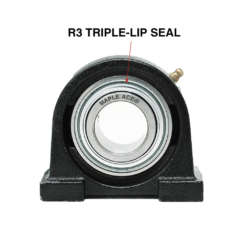 UCPA206-19 R3 Triple-Lip Seal Tapped Pillow Block Bearing 1-3/16in Bore